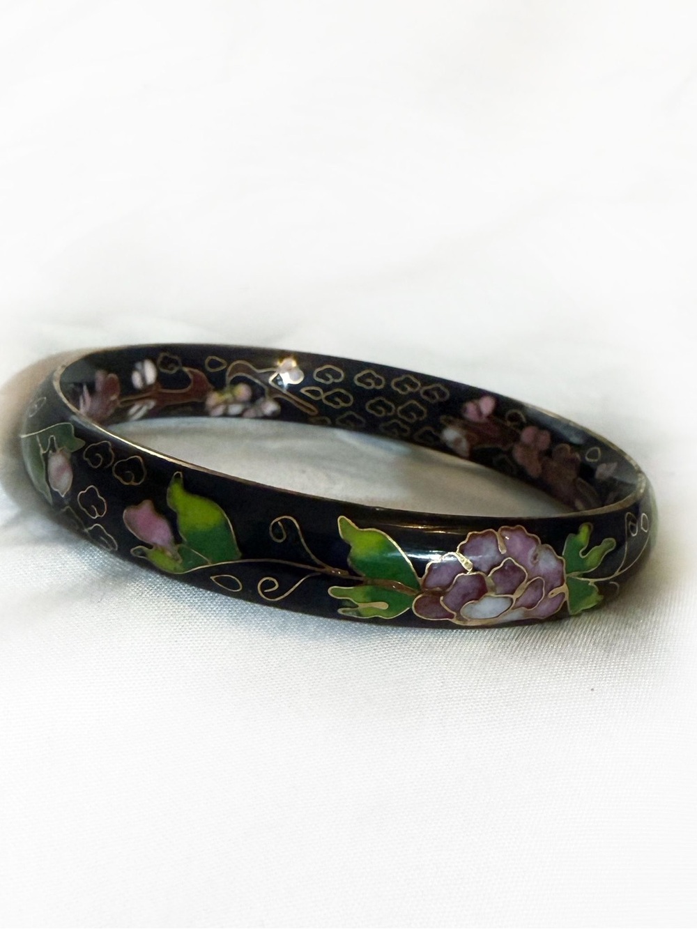 Boho Enamel Floral Bracelet Bangle Metal